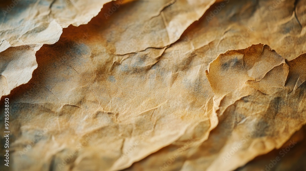 Background of torn and crumpled brown paper showing texture Background of torn and crumpled brown paper showing texture