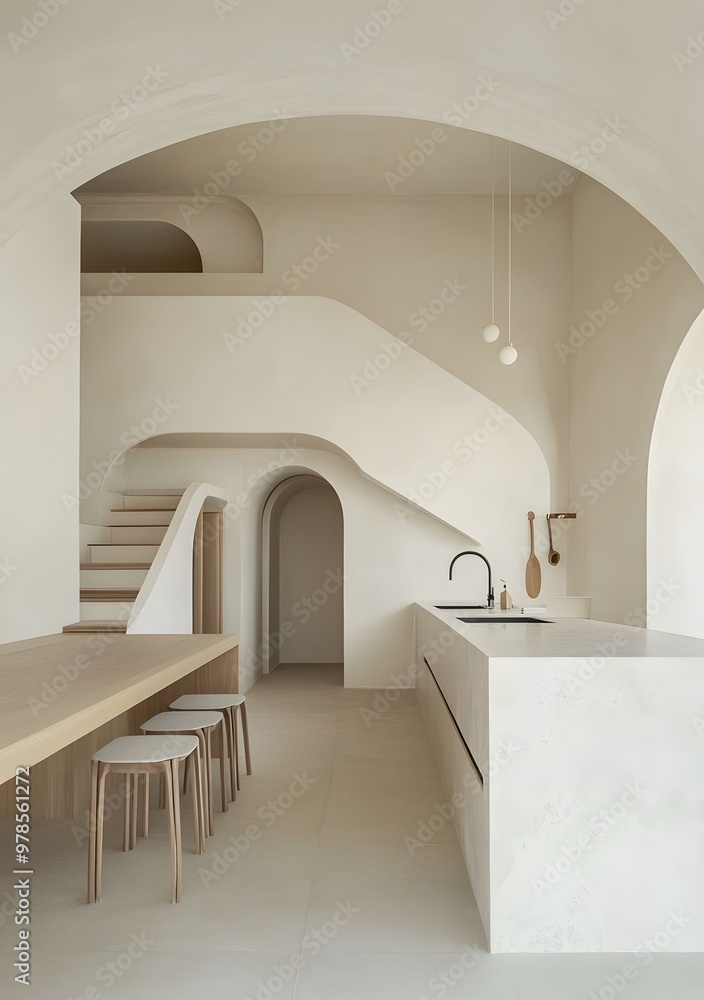 Modern Minimalist Kitchen Interior Design With Archways Modern Minimalist Kitchen Interior Design With Archways