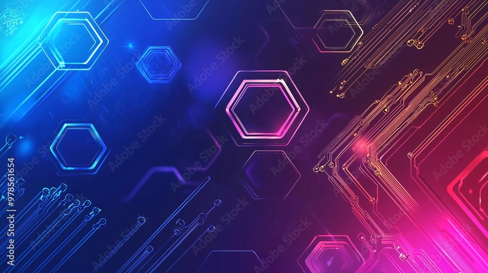 Digital poster templates. Technology or science design. Nice vector banner design with hexagons and circuit board abstract background Digital poster templates. Technology or science design. Nice vector banner design with hexagons and circuit board abstract background