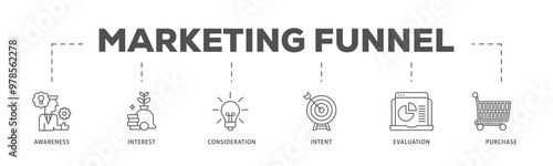 Marketing infographic icon flow process which consists of strategy, concept, communication, target group, online, print and business icon live stroke and easy to edit 