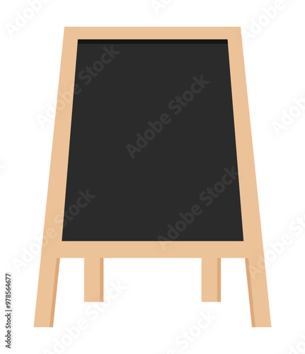Standing black board cafe property flat illustration clipart 