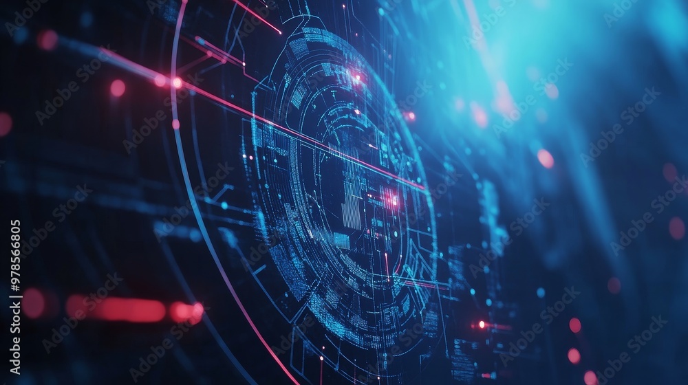 Futuristic digital interface with vibrant colors and intricate lines, representing advanced technology and innovation. Futuristic digital interface with vibrant colors and intricate lines, representing advanced technology and innovation.