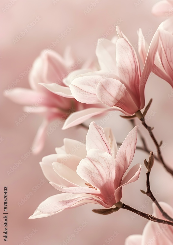 Pink Magnolia Flower Blooming in Spring Pink Magnolia Flower Blooming in Spring