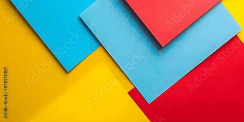 Abstract Geometric Shapes With Blue Red And Yellow Colors