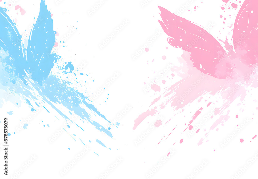 Delicate Abstract Feather with a Soft Gradient of Pink and Blue Pastel Tones Delicate Abstract Feather with a Soft Gradient of Pink and Blue Pastel Tones