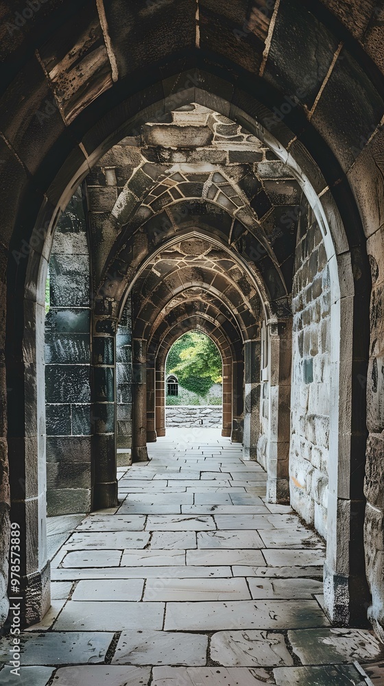 Stone Archway Leading to a Green Garden Stone Archway Leading to a Green Garden