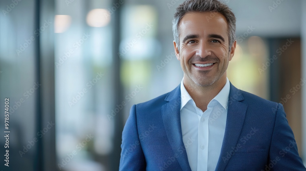 Portrait of a Smiling Man in a Blue Suit Portrait of a Smiling Man in a Blue Suit