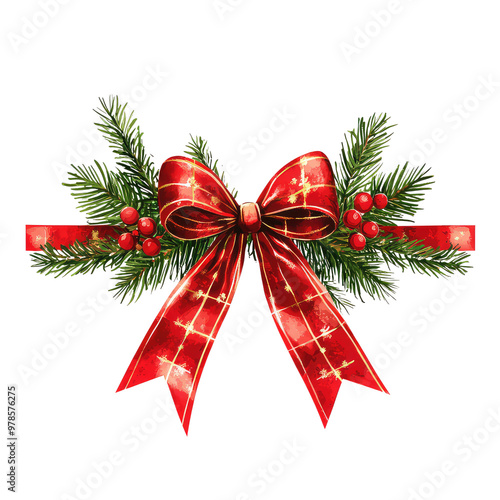 Christmas Tree And Decoration isolated on Transparency Background, Generative AI