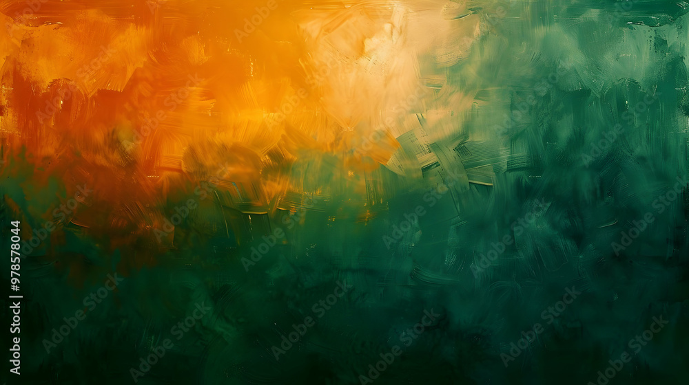 Fototapeta premium Gradient Green to Orange abstract background