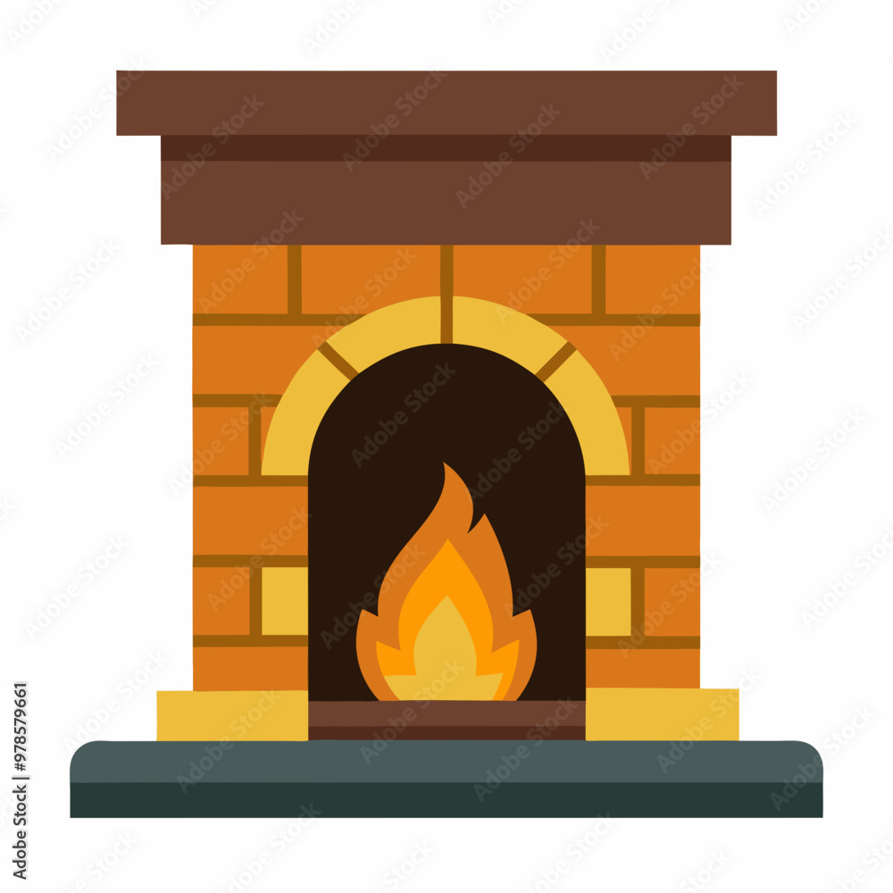 Fototapeta premium vector illustration of fireplace