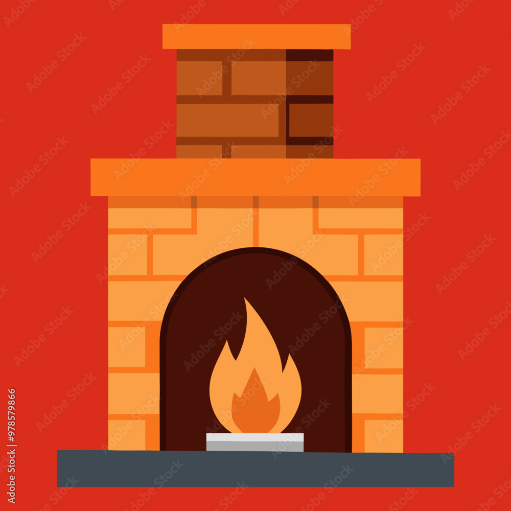 vector illustration of fireplace vector illustration of fireplace
