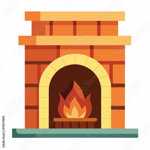 vector illustration of fireplace