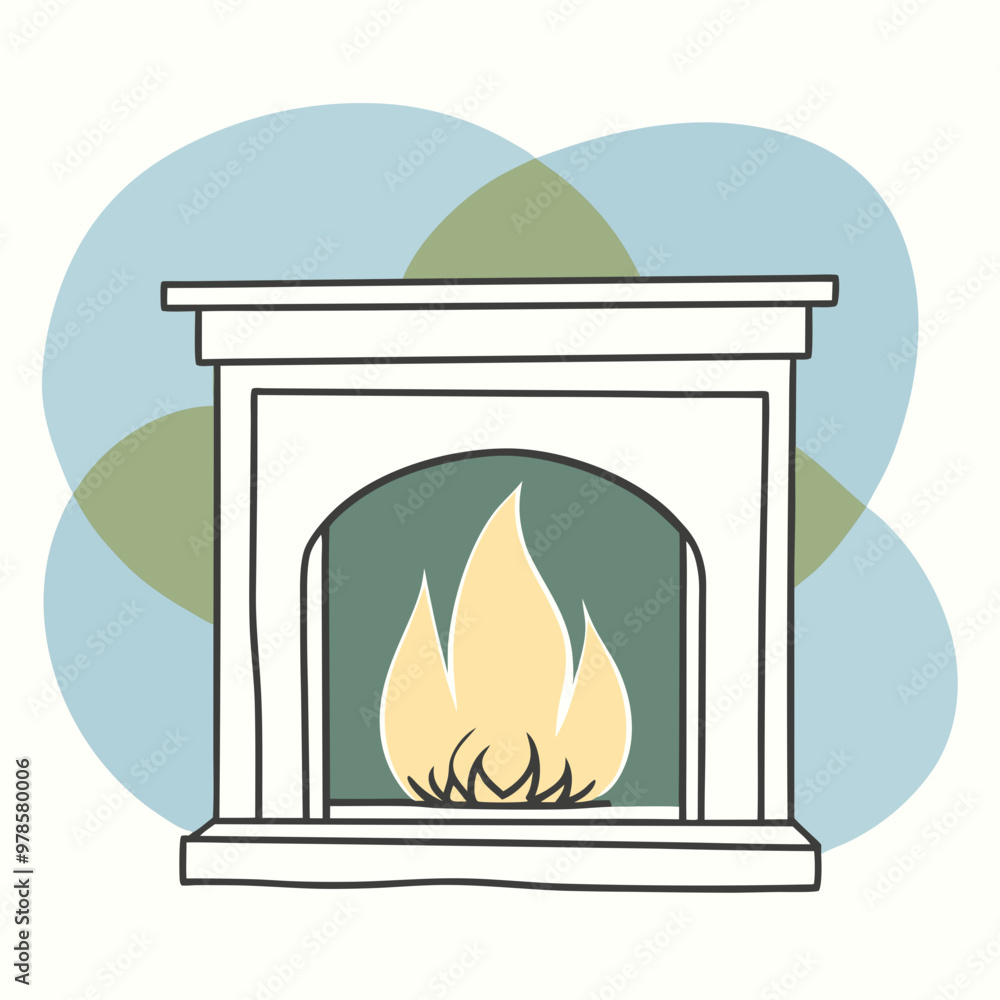 vector illustration of fireplace vector illustration of fireplace