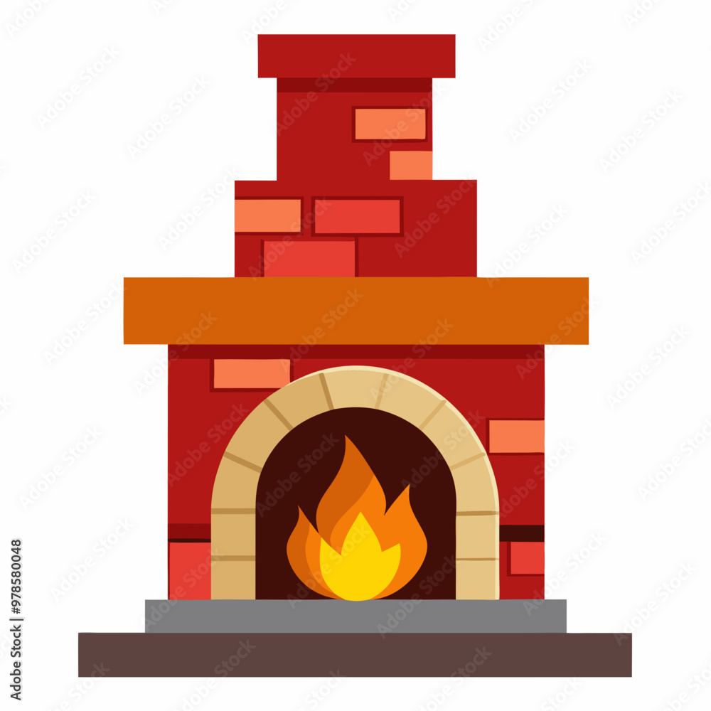 Fototapeta premium vector illustration of fireplace