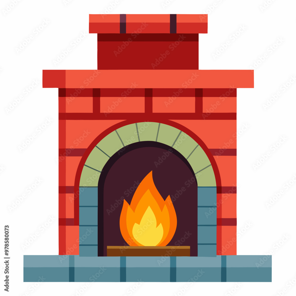 Fototapeta premium vector illustration of fireplace
