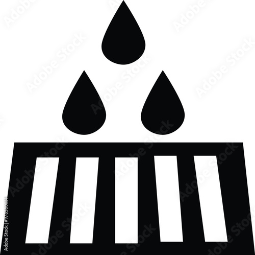 Drain grill icon. Drain system sign. Water waste management metal cover of bathroom floor drainage symbol. Sewer drain logo. flat style.