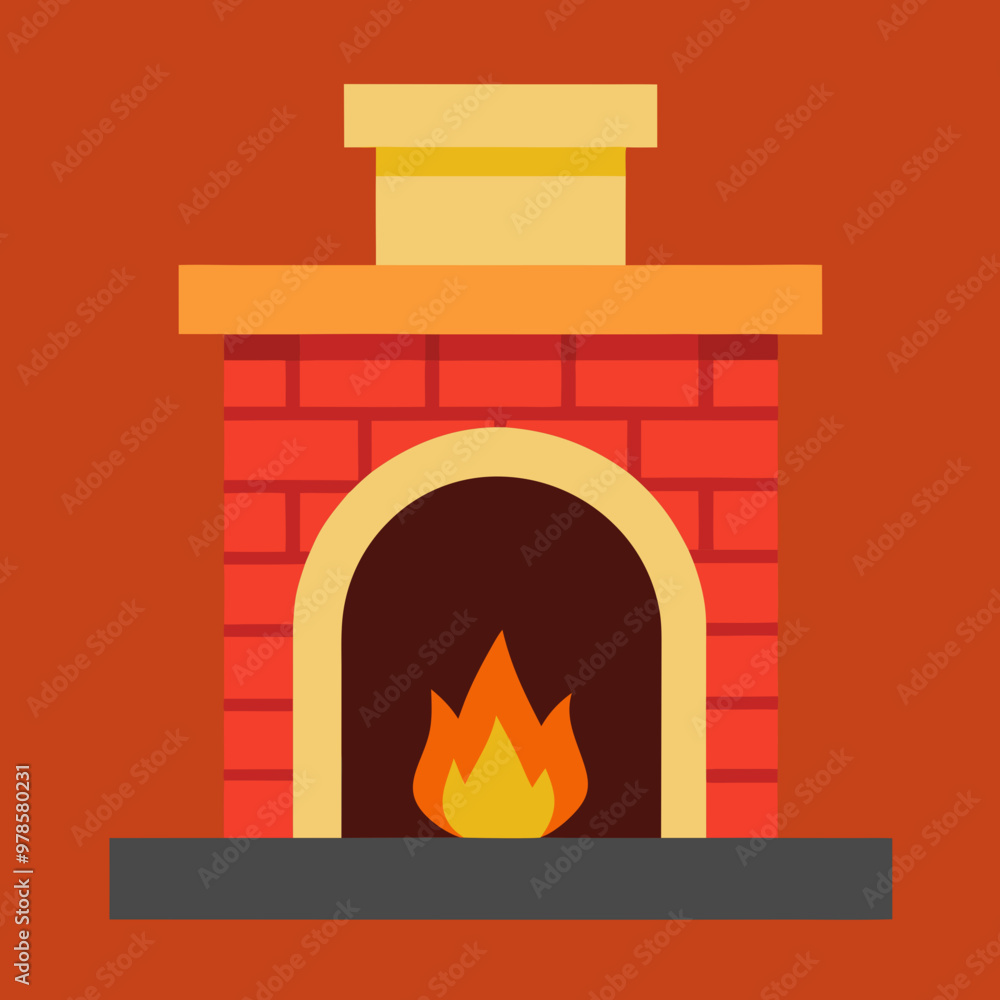 vector illustration of fireplace vector illustration of fireplace