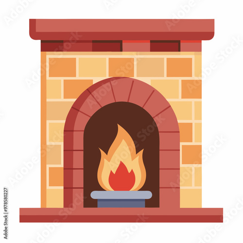 vector illustration of fireplace