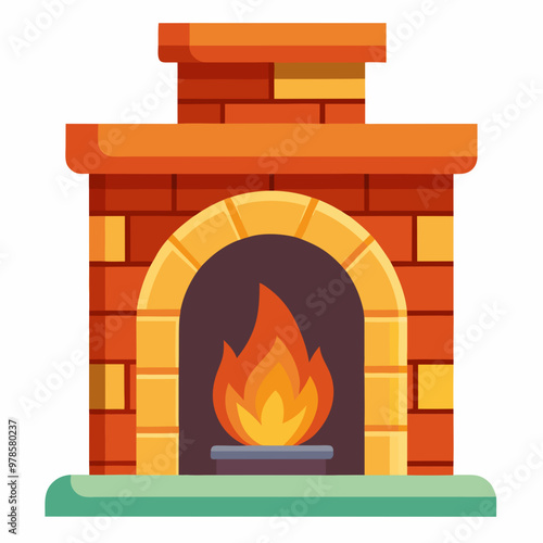 vector illustration of fireplace