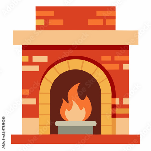 vector illustration of fireplace
