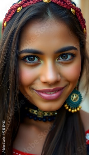  portrait of beautiful Peruvian young woman