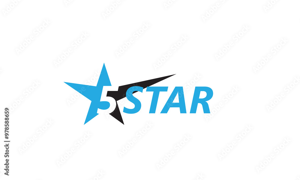 Obraz premium 5 star logo design, five stars 5 star logo vector design illustration, Premium quality. 5 star rating. Vector symbol.