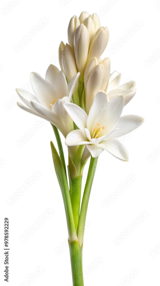 Fototapeta premium Tuberose Flower Isolated on Transparent Background
