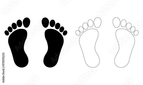 foot print silhouette on white background