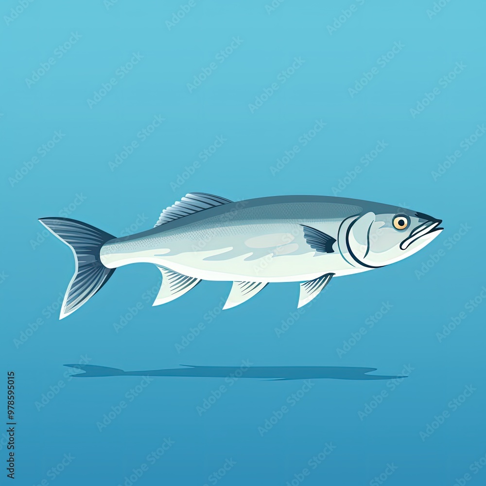 Geometric Fish Art Depicting a Walleye in Simple Blocky Minimalist Style Geometric Fish Art Depicting a Walleye in Simple Blocky Minimalist Style
