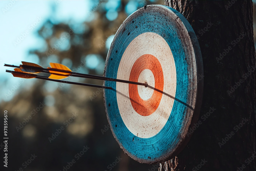 © Valeryi - the arrow sticks out in the center of the target - the embodiment of a sports concept
