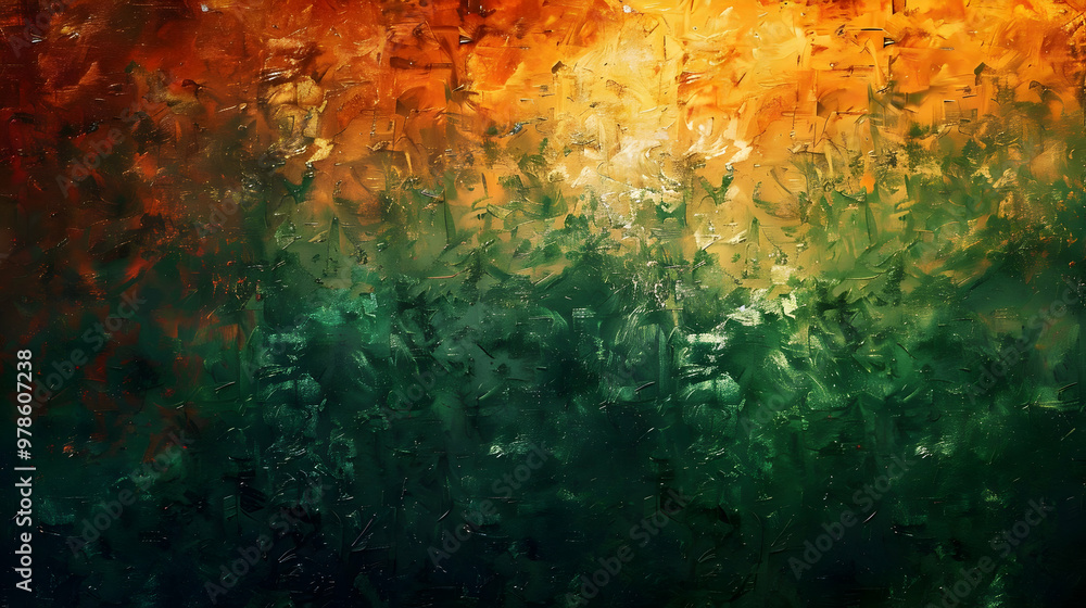 Fototapeta premium Gradient Amber to Emerald abstract background
