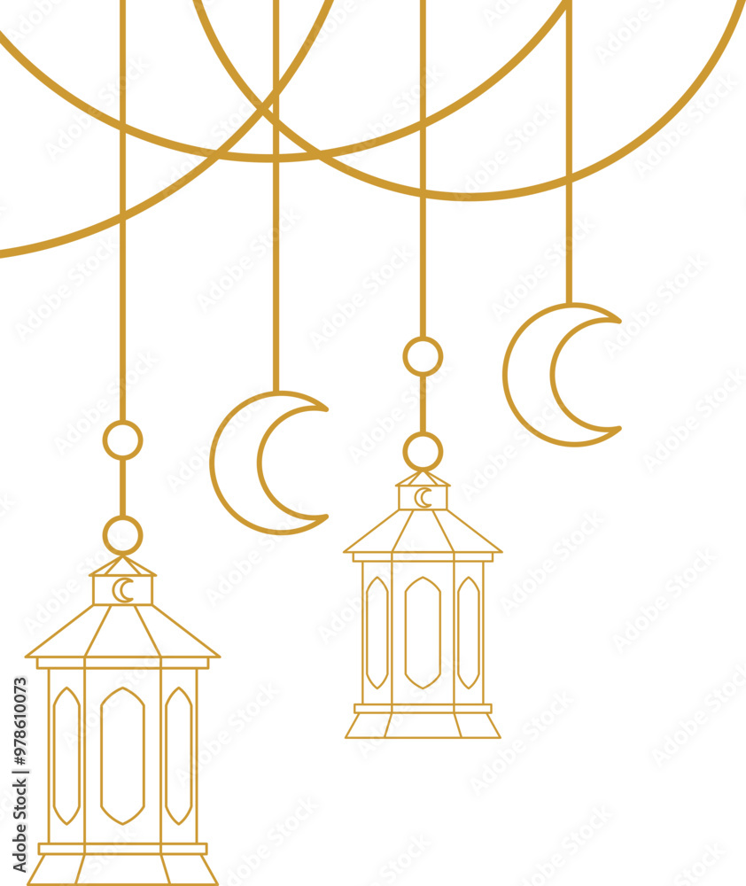 Islamic Lantern Corner Outline Islamic Lantern Corner Outline