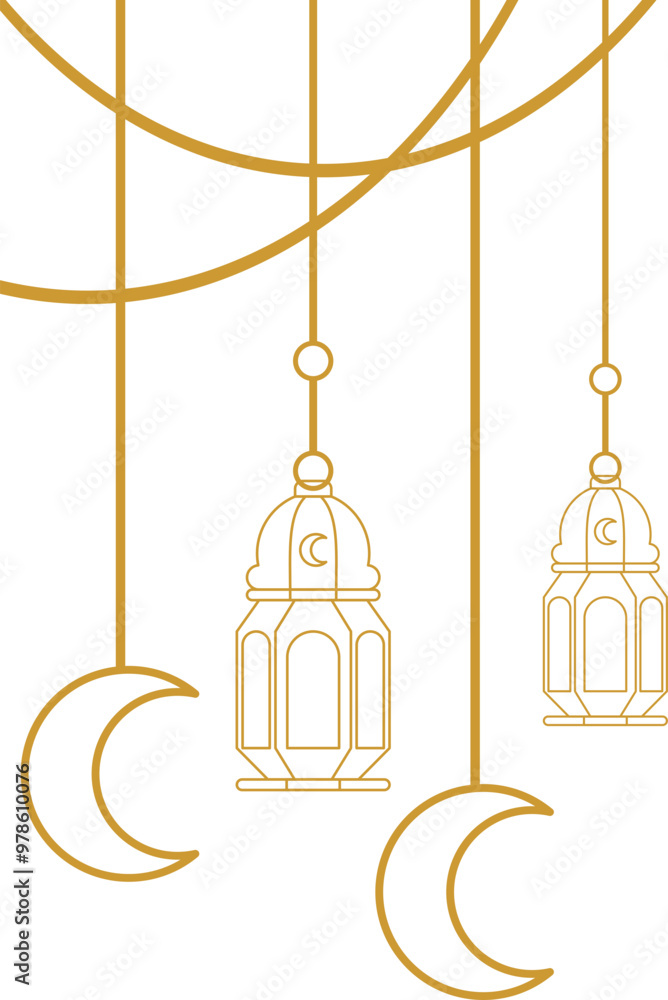 Islamic Lantern Corner Outline Islamic Lantern Corner Outline