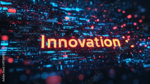 Futuristic Abstract 'Innovation' Typography Embracing Creativity in Modern Business photo