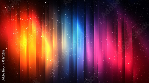 A vibrant blend of colors creating a stunning digital abstract background with luminous gradients and cosmic sparkles.