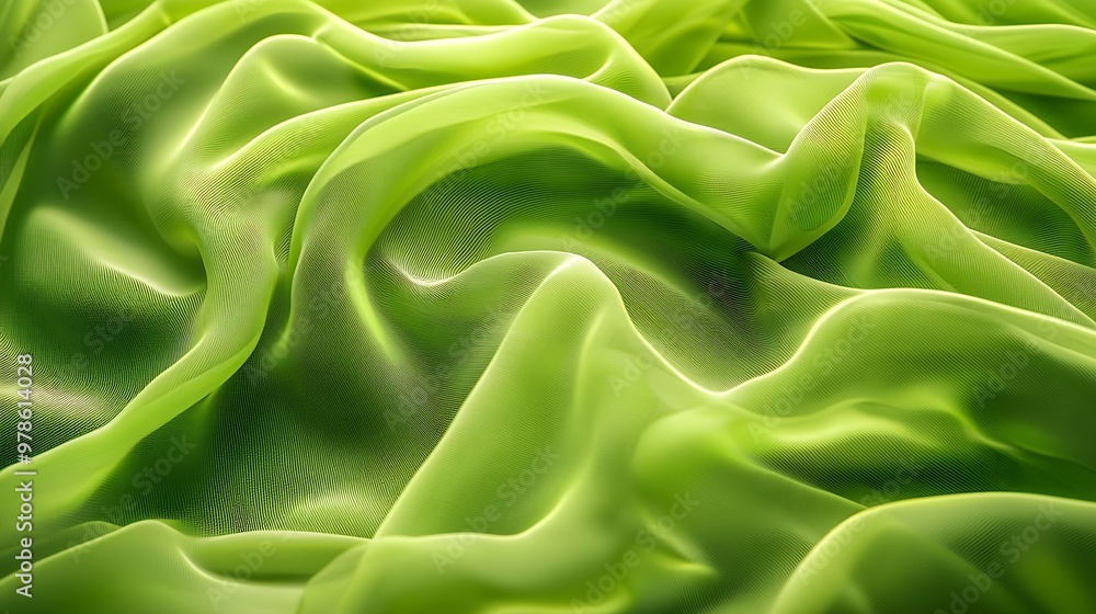 Abstract Green Fabric Background : Generative AI Abstract Green Fabric Background : Generative AI