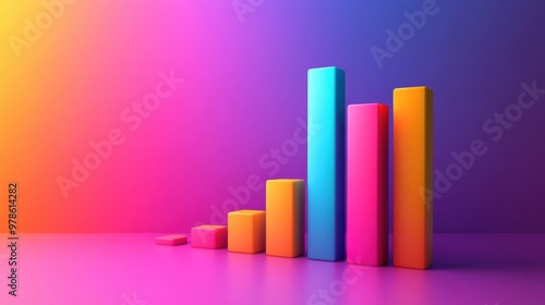 Modern 3D Bar Chart Icon with Minimalist Design Free Download Modern 3D Bar Chart Icon with Minimalist Design - GFXLoad