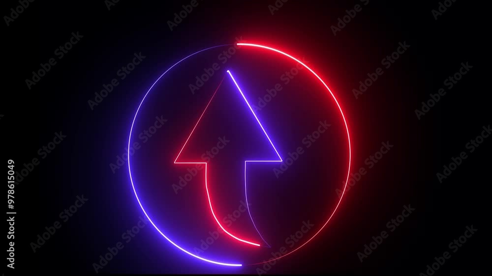 Animated share icon withe glowing blue and red neon light.glow share icon concept background. Animated share icon withe glowing blue and red neon light.glow share icon concept background.
