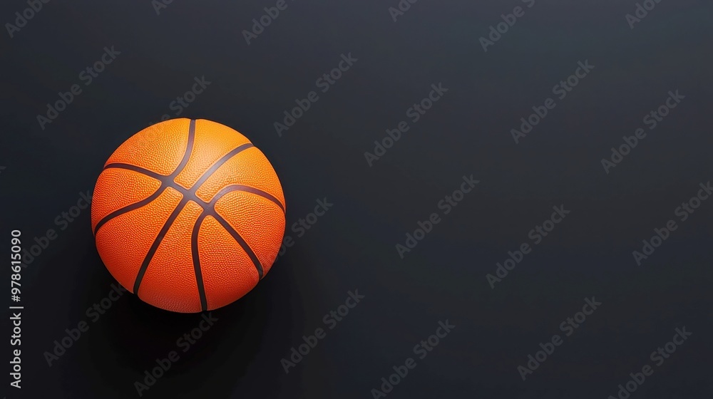 Basketball against a black backdrop, emphasizing the sleek design and vibrant colors, creating a striking focal point that showcases the sport's dynamic energy. Basketball against a black backdrop, emphasizing the sleek design and vibrant colors, creating a striking focal point that showcases the sport's dynamic energy.