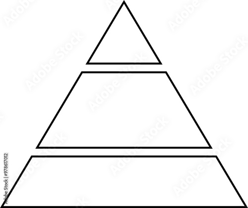 simple infographic chart triangle 3divider outline