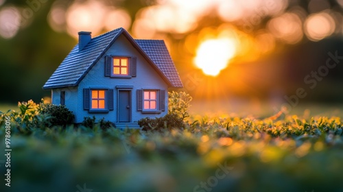 Miniature House Model Amid Lush Greenery - Dream Home Concept