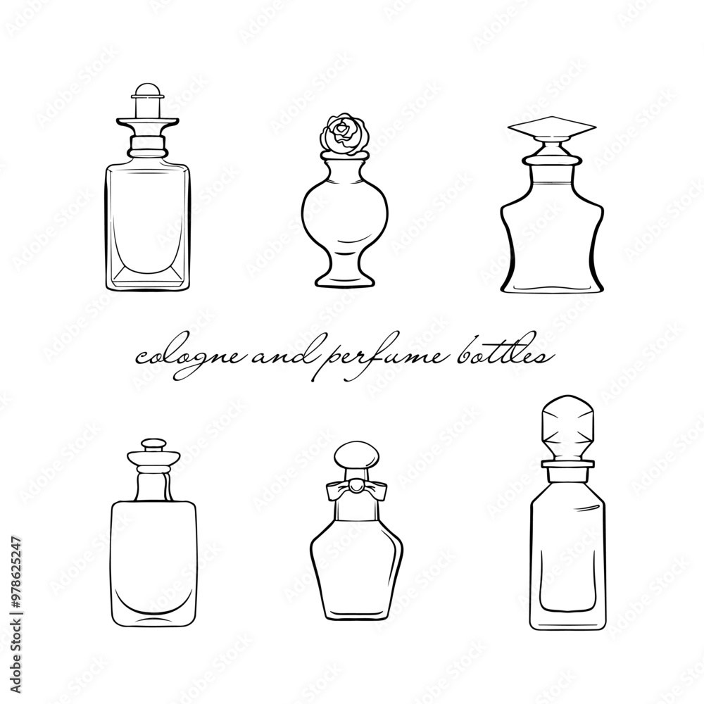 collection of perfume line icons. Perfume bottles, icon set. Eau de toilette. collection of perfume line icons. Perfume bottles, icon set. Eau de toilette.