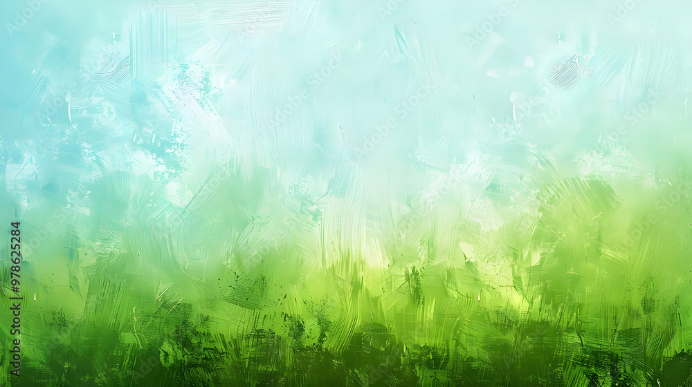 Fototapeta premium Gradient Lawn Green to Light Sky Blue abstract background