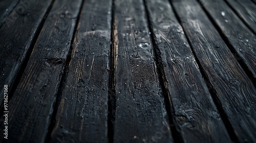 Dark Gray Wooden Floor Texture : Generative AI