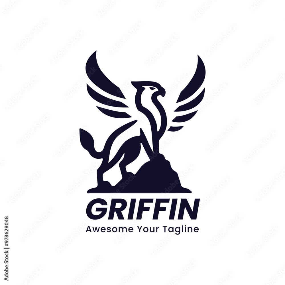 Logo Illustration Griffin Mythology Pose minimalist Logo Illustration Griffin Mythology Pose minimalist