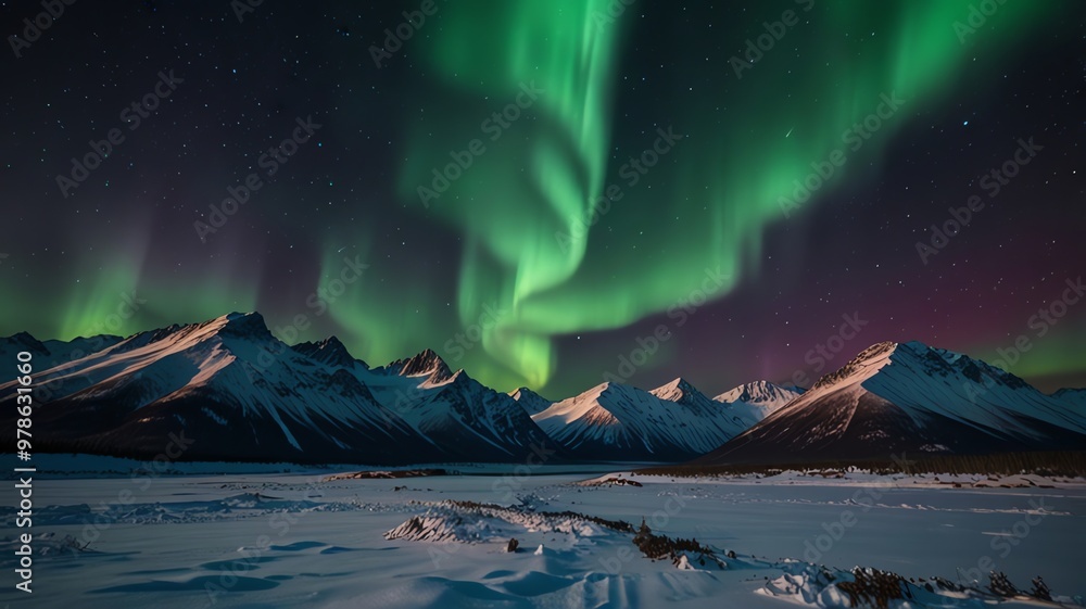 the aurora borealis above the mountains