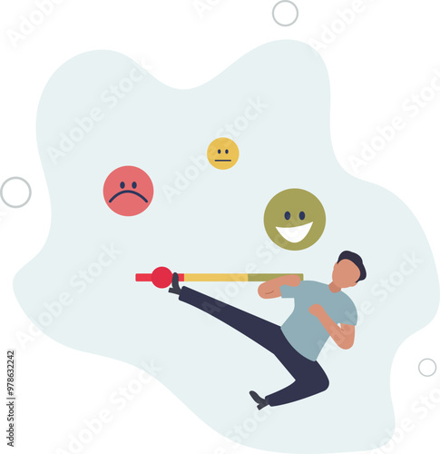 Dissatisfaction, dislike or negative feedback, angry customer or dissatisfied employee, angry review,flat design with people.
