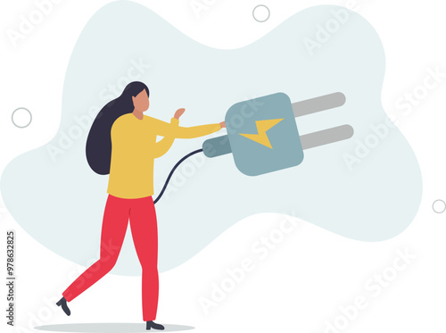 Green electricity concept.characters showing benefits of sustainable economic growth with renewable energy resources.flat design with people.
