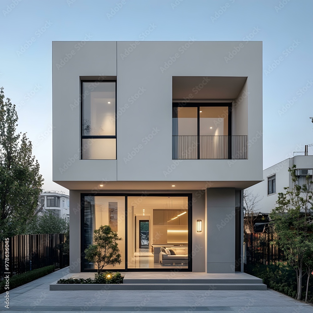 Modern Minimalist House Exterior Design With Large Windows Modern Minimalist House Exterior Design With Large Windows