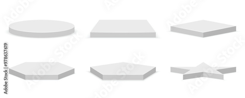 Podium in 3d geometric shap...